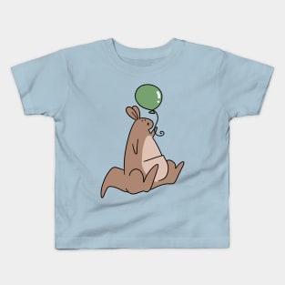 Green Balloon Kangaroo Kids T-Shirt